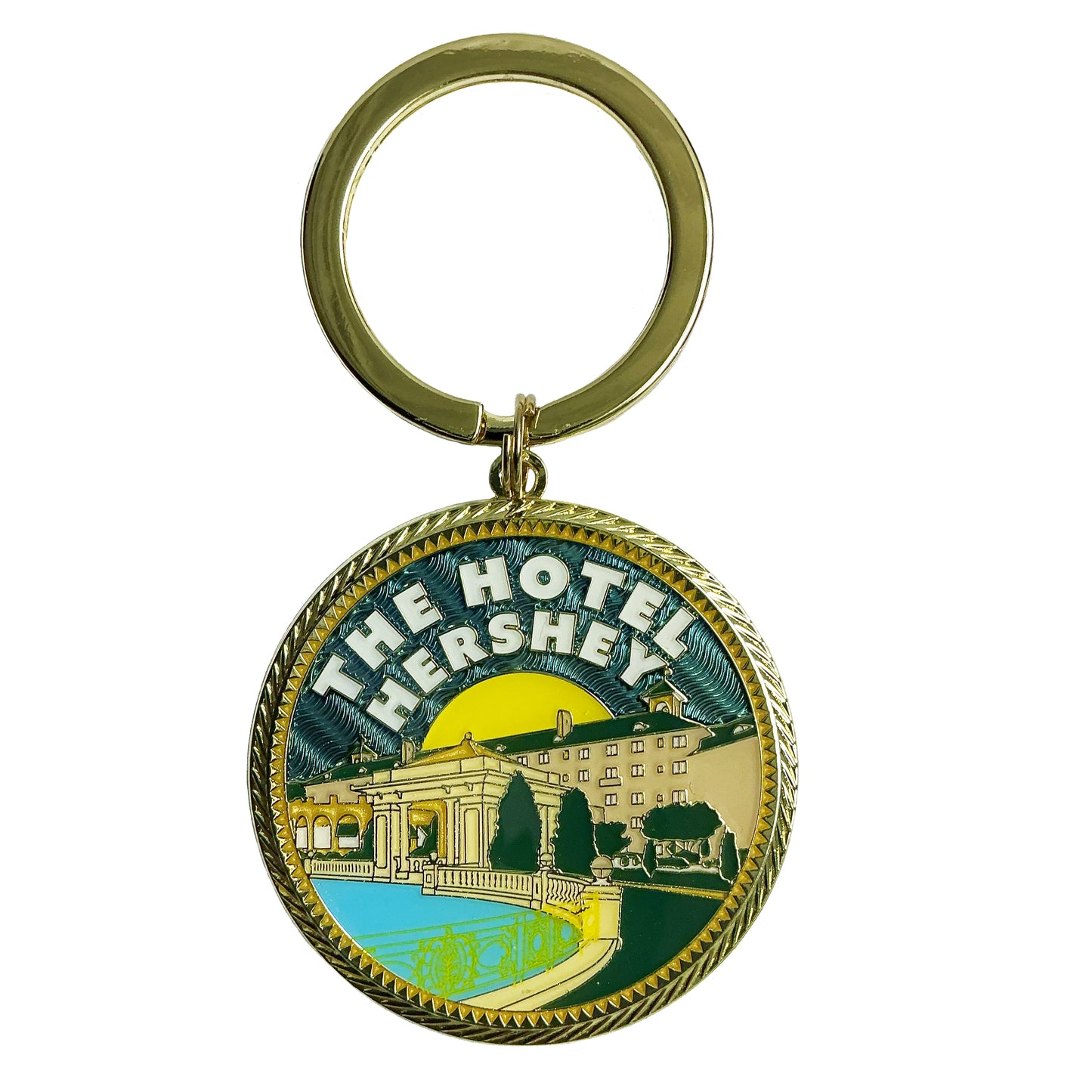 The Hotel Hershey Art Deco Keychain